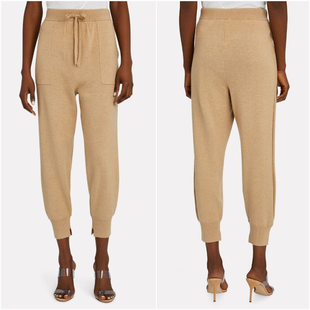 Frame Cashmere Lounge Jogger Drawstring Ribbed Cuffed in Carmel Heather SZ Small